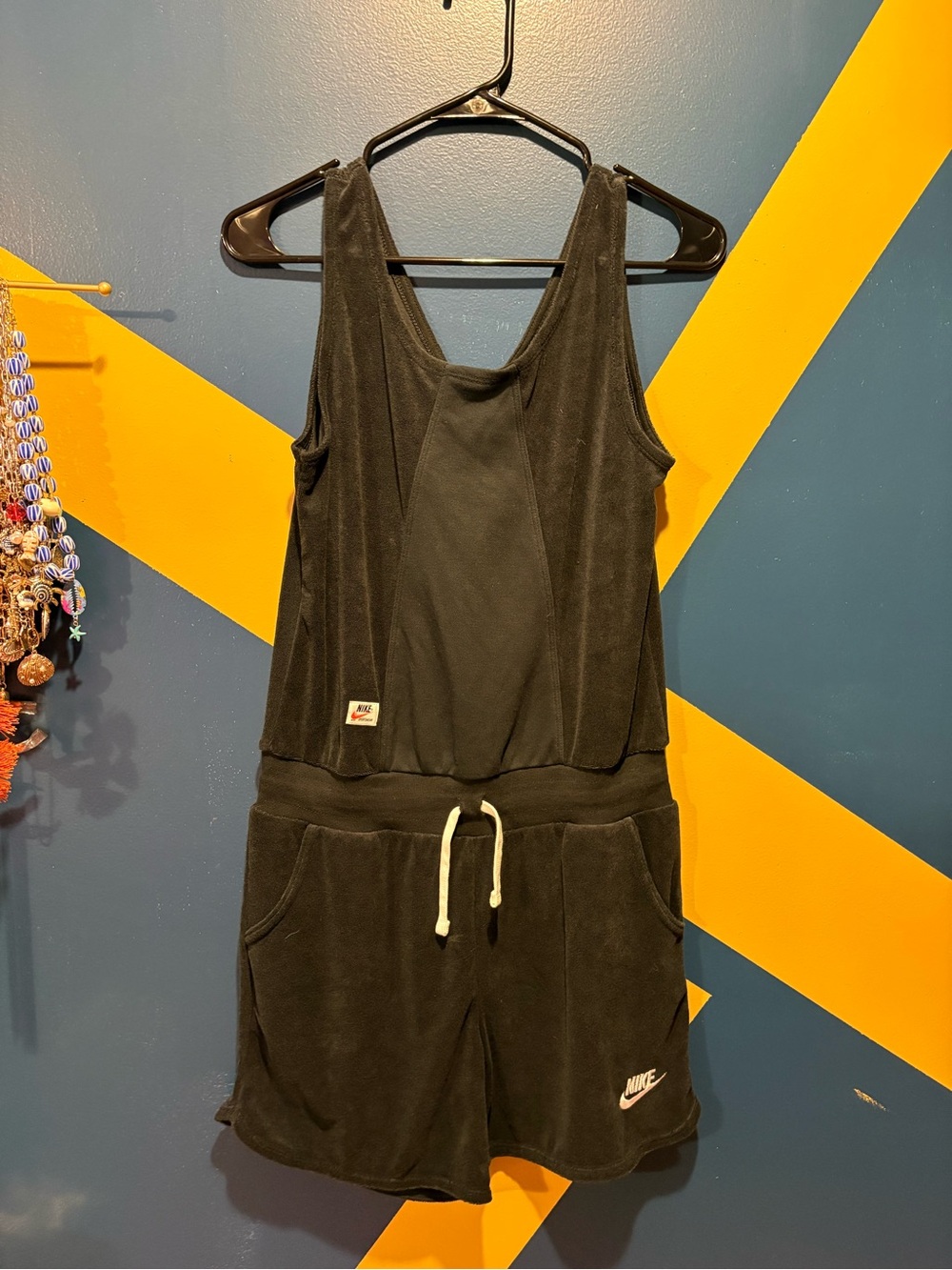 Nike Black Terry Cloth Romper NWT